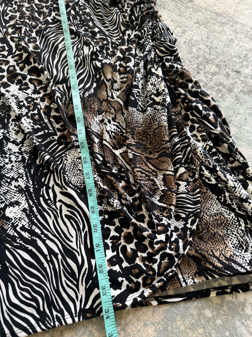 Alfani Sleeveless Mixed Animal Print Faux Wrap Dress, Size 18W - Picture 7 of 9
